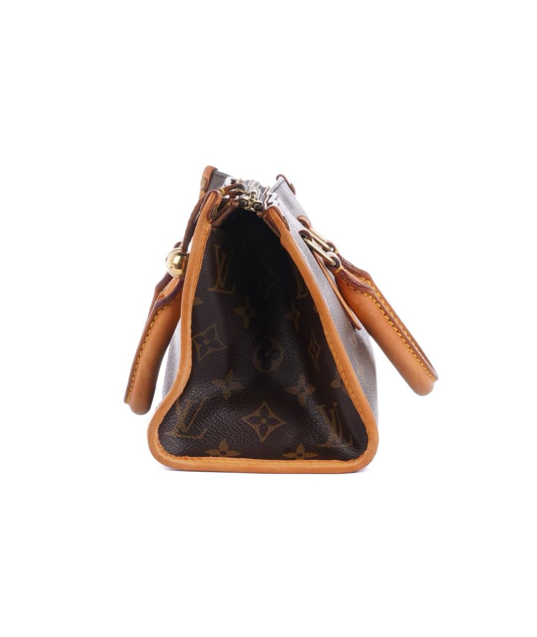 LOUIS VUITTON Коричневая кожаная сумка с короткими ручками, фото 5