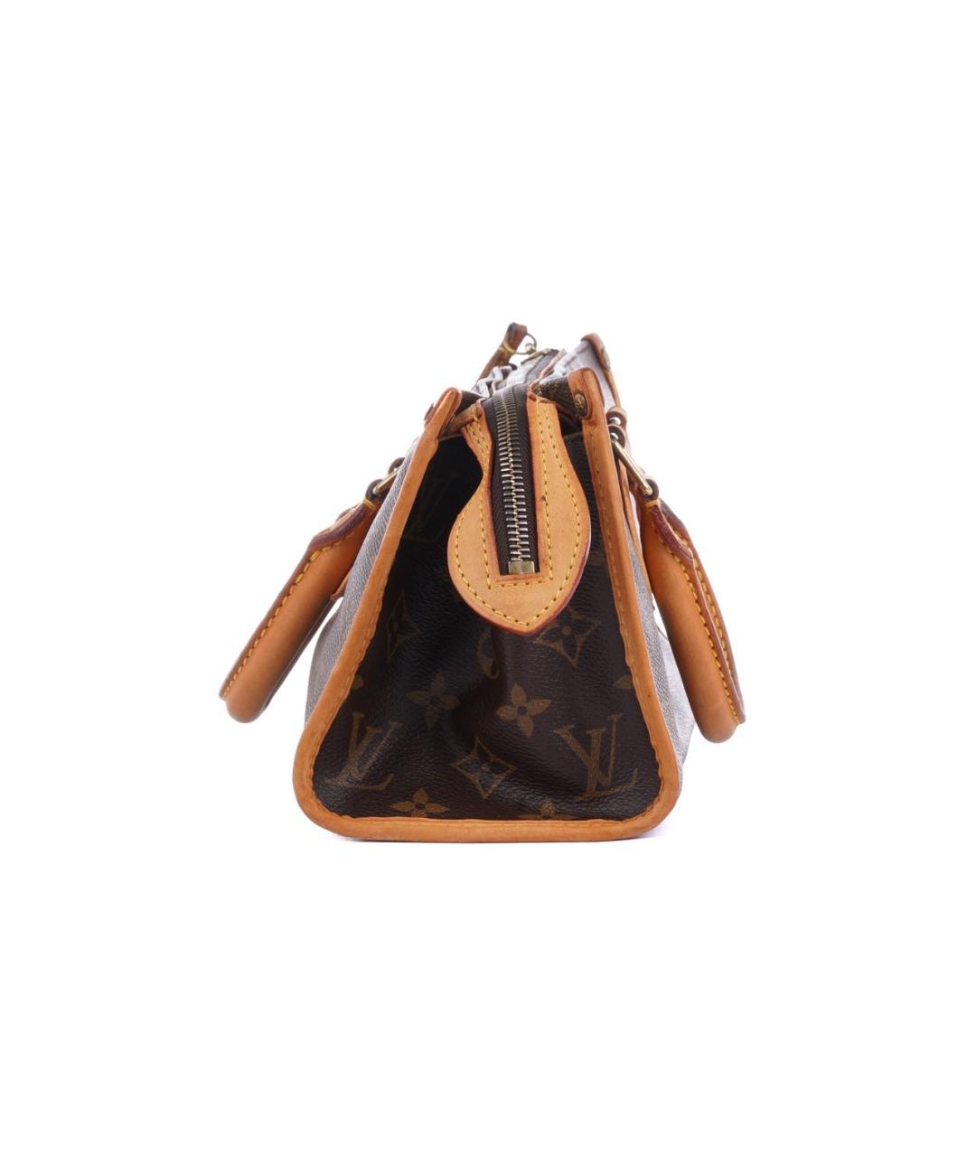 LOUIS VUITTON Коричневая кожаная сумка с короткими ручками, фото 4