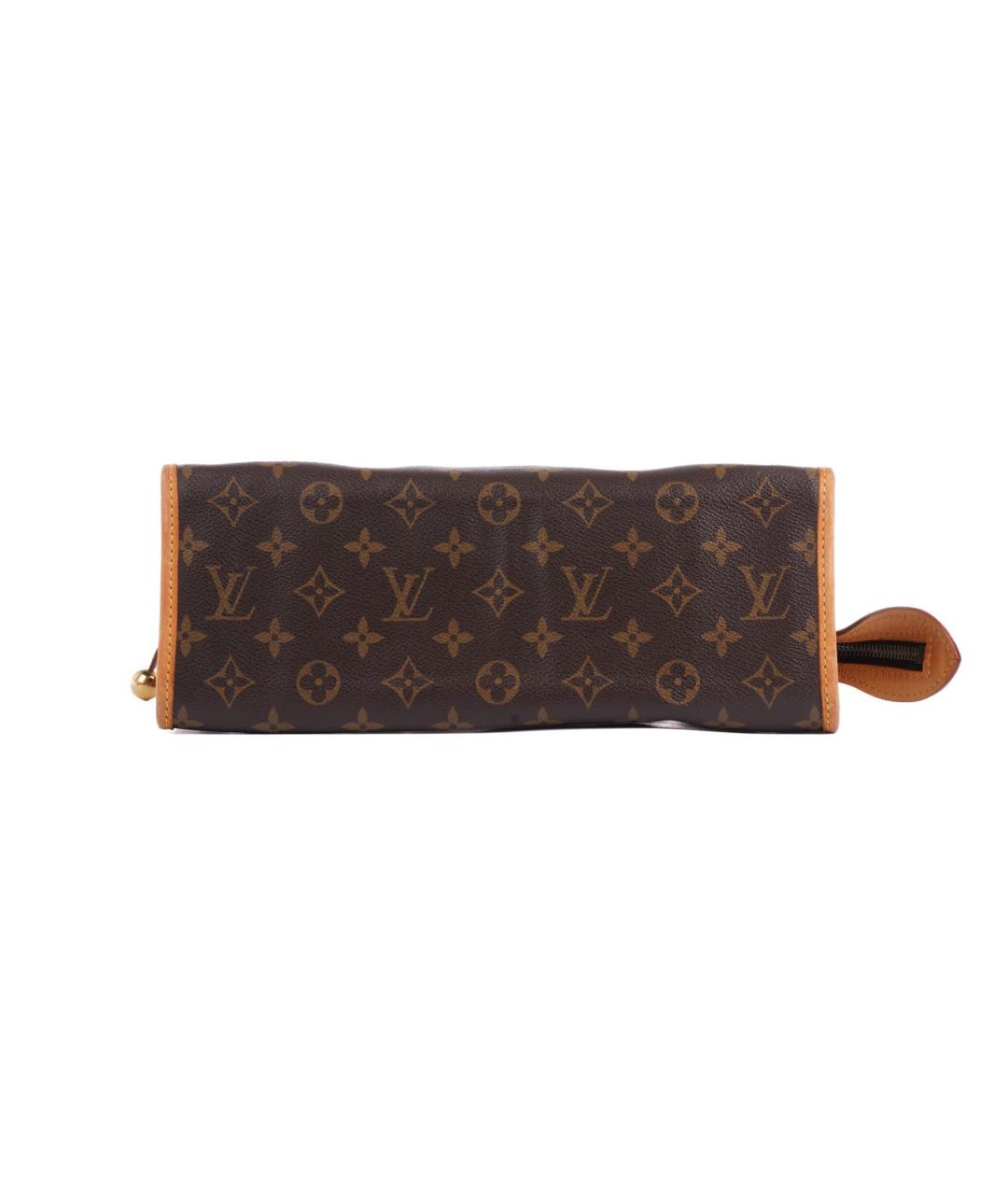 LOUIS VUITTON Коричневая кожаная сумка с короткими ручками, фото 3