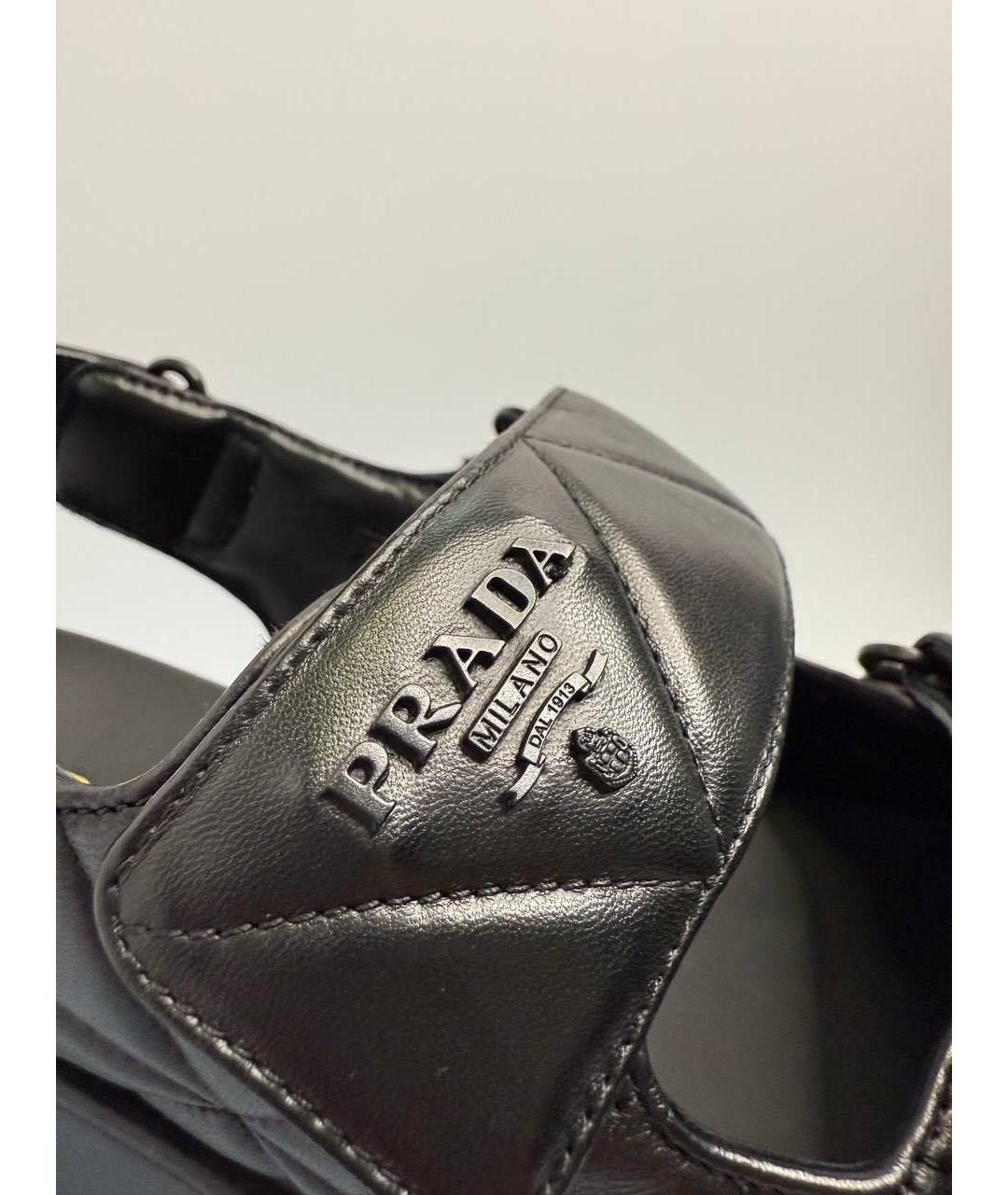 PRADA Черные кожаные сандалии, фото 3