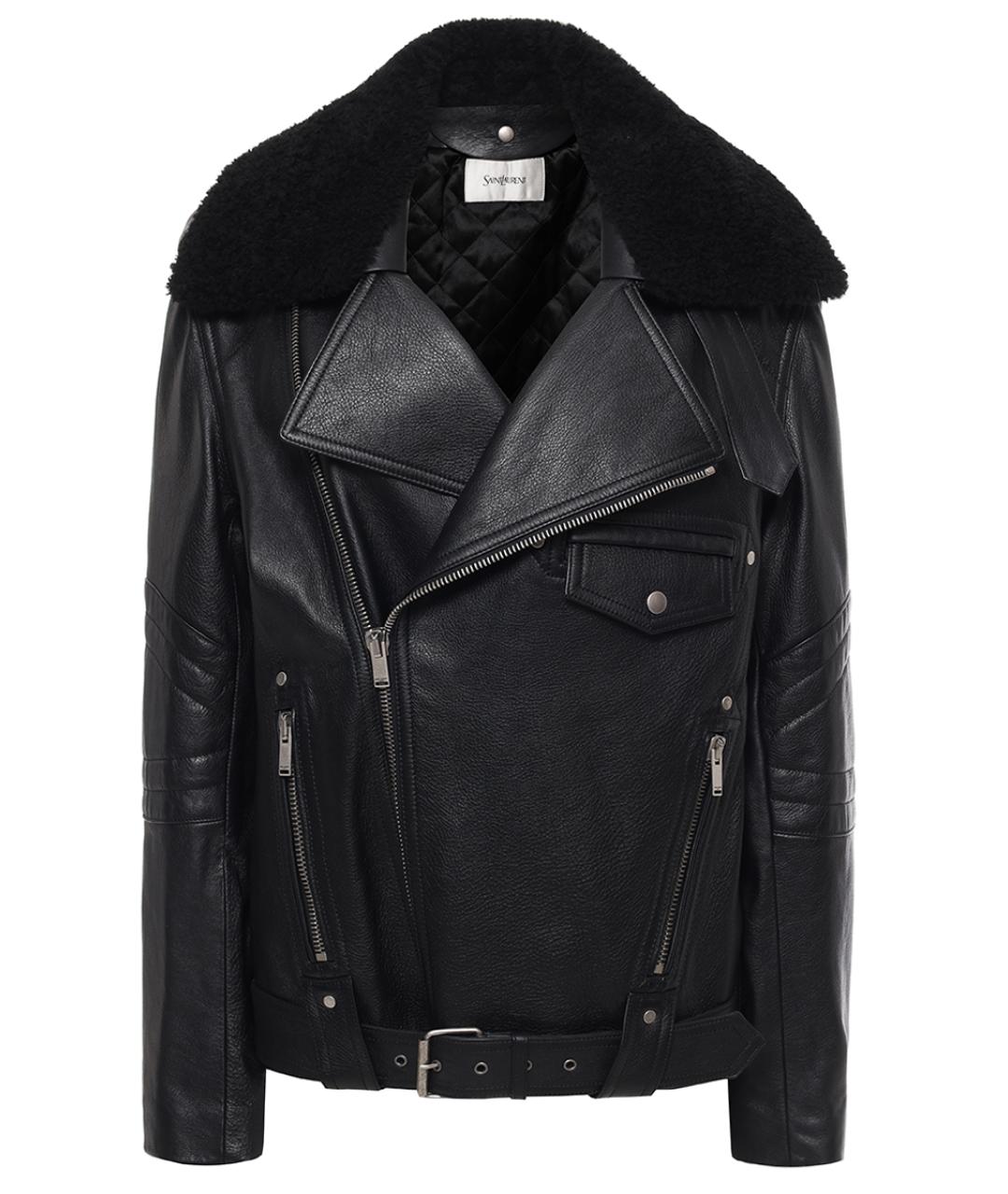 SAINT LAURENT Черная кожаная куртка, фото 1