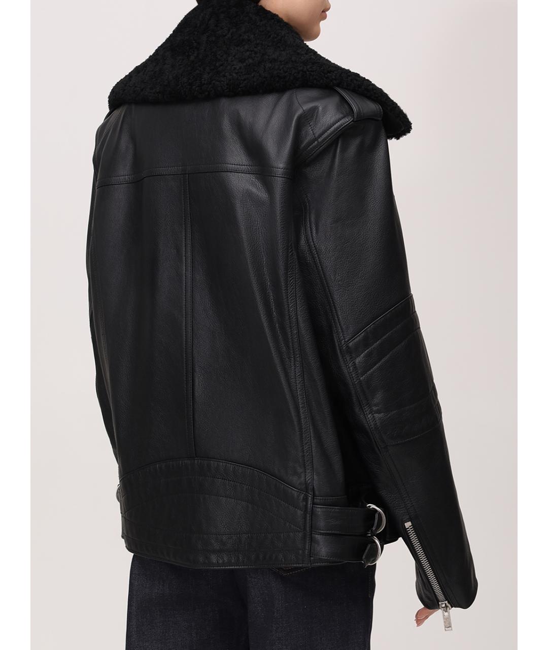 SAINT LAURENT Черная кожаная куртка, фото 2