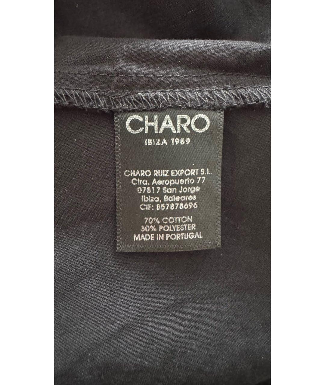 CHARO RUIZ Черное хлопковое повседневное платье, фото 5