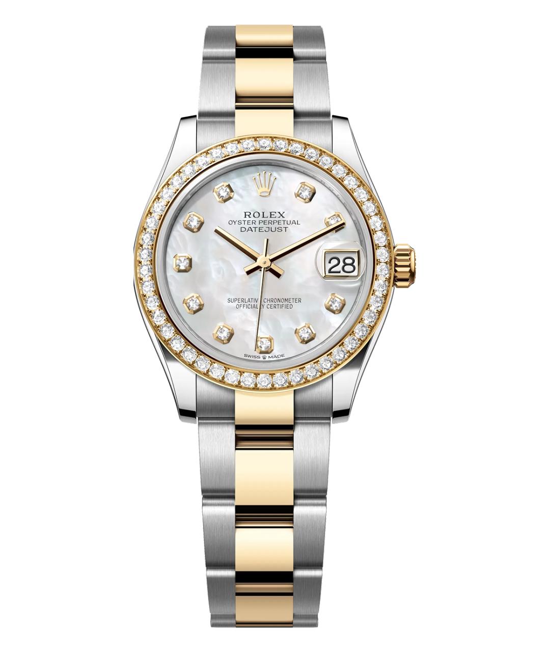 ROLEX Белые часы из желтого золота, фото 2