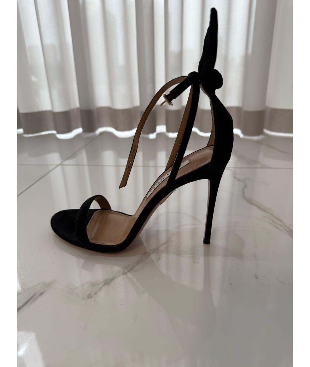 AQUAZZURA Черные замшевые босоножки, фото 2