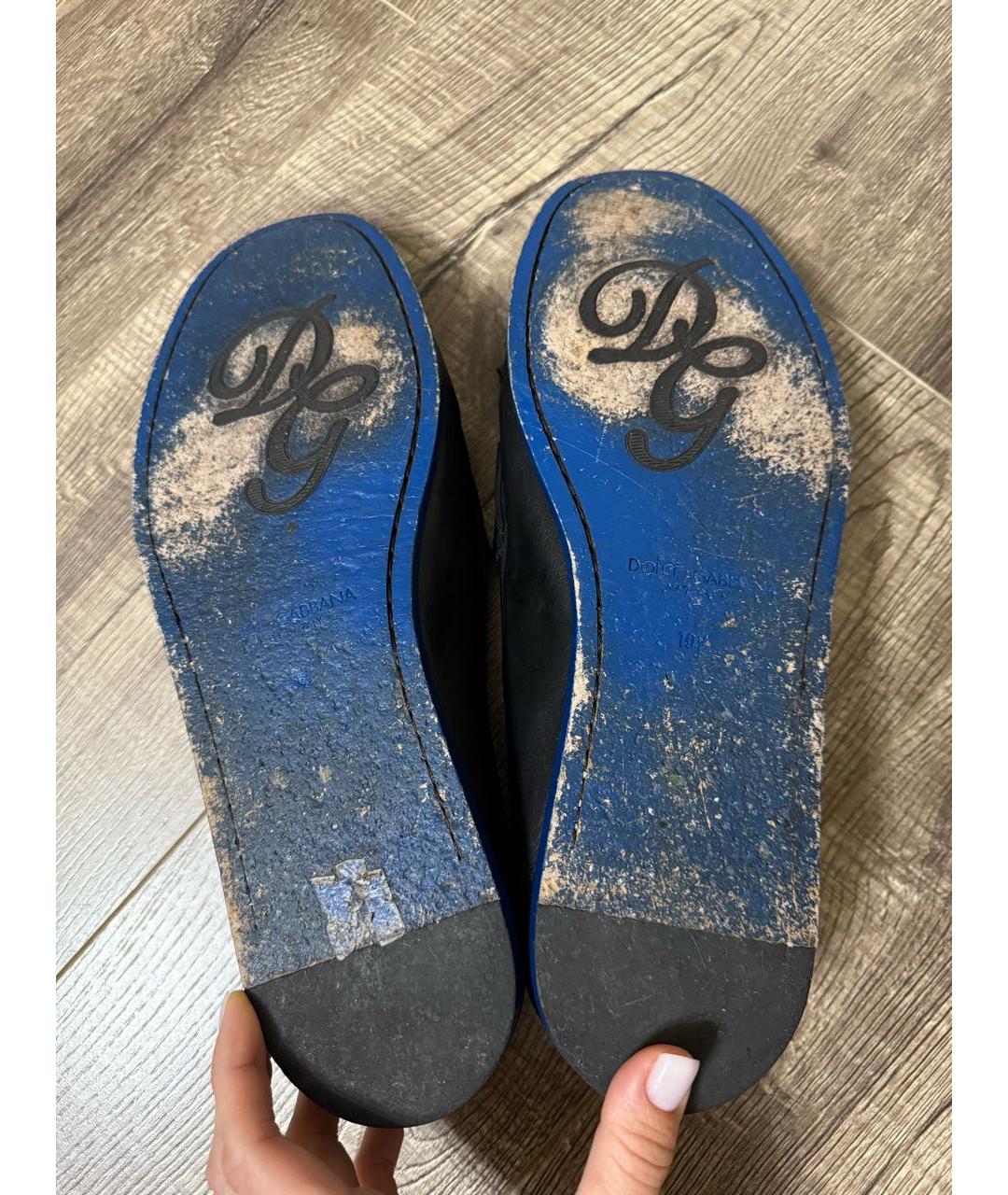 DOLCE&GABBANA Черные кожаные лоферы, фото 6
