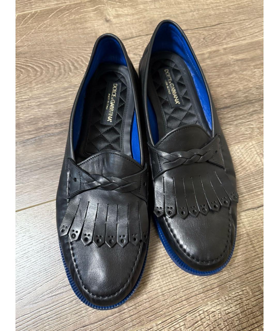 DOLCE&GABBANA Черные кожаные лоферы, фото 3