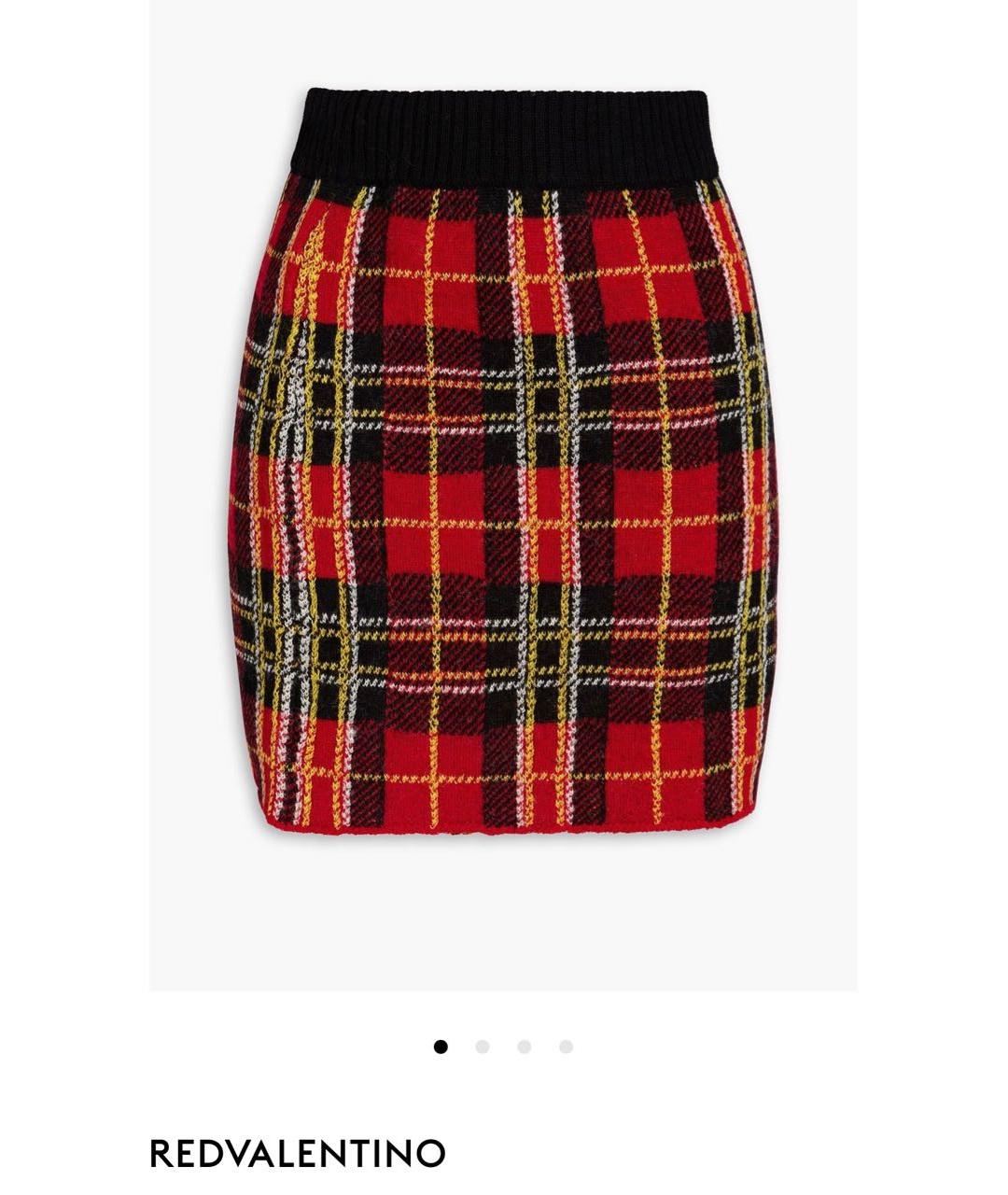RED VALENTINO Красная шерстяная юбка мини, фото 9