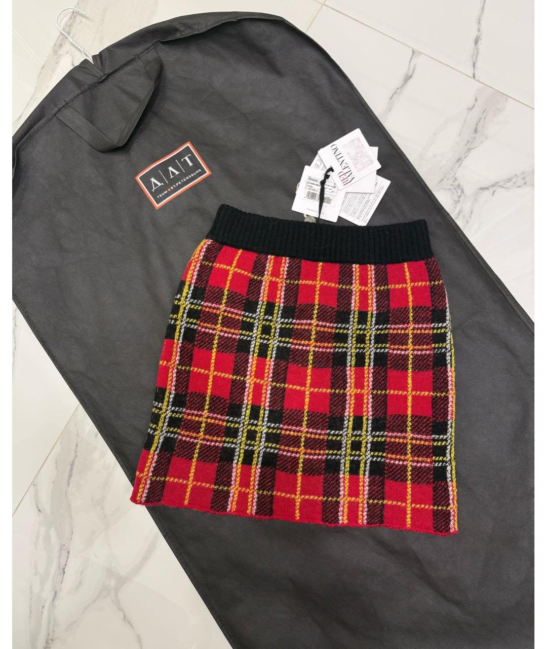 RED VALENTINO Красная шерстяная юбка мини, фото 8