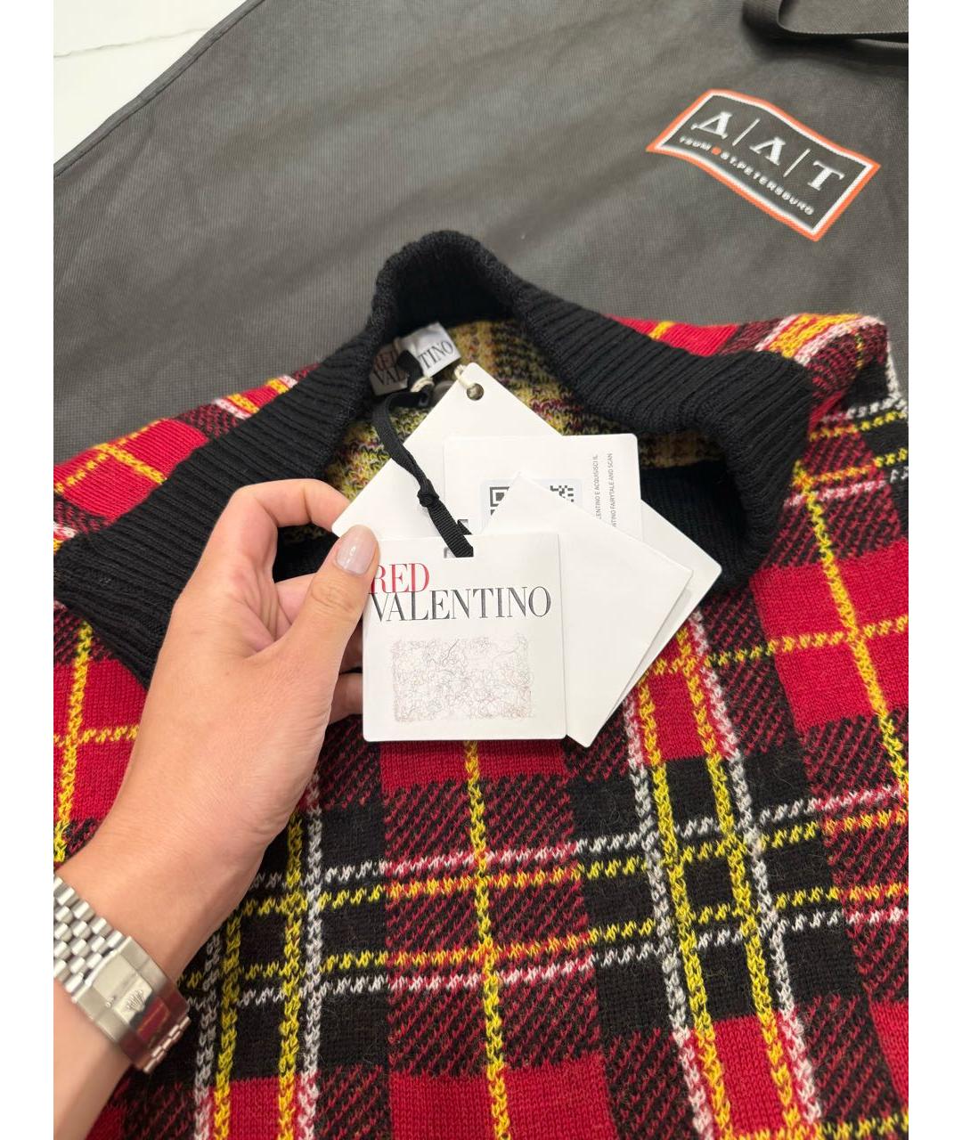 RED VALENTINO Красная шерстяная юбка мини, фото 6