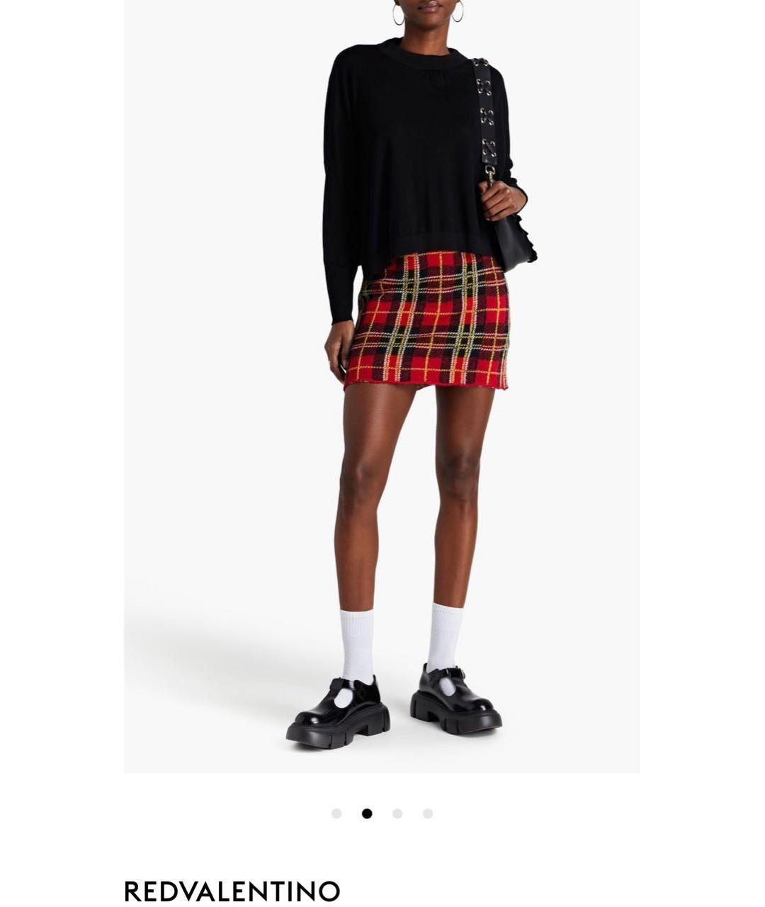 RED VALENTINO Красная шерстяная юбка мини, фото 2