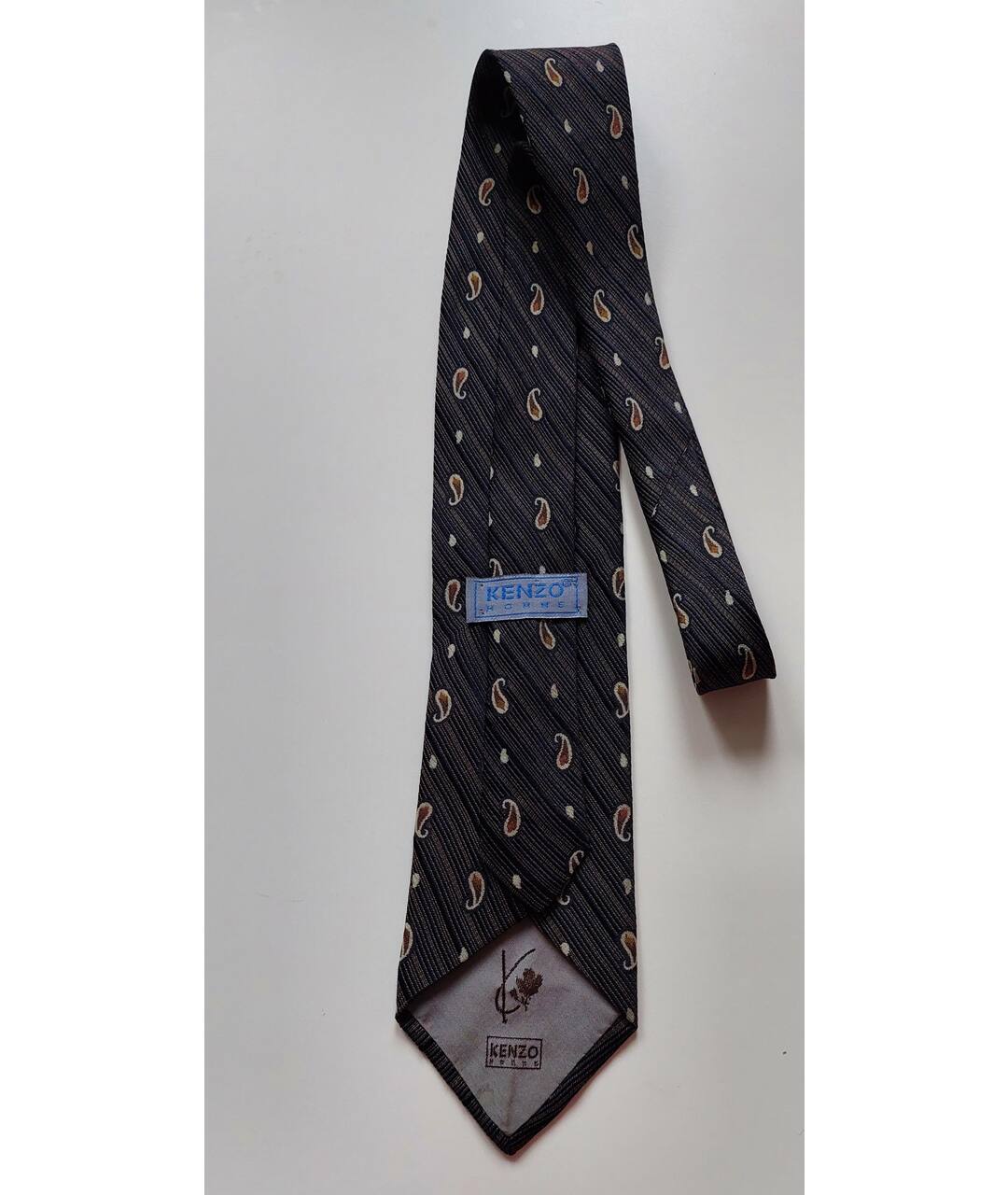 KENZO VINTAGE Коричневый шелковый галстук, фото 2