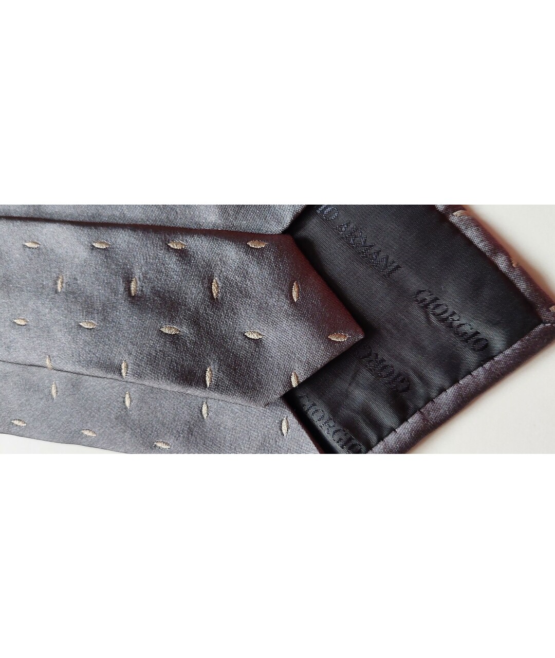 ARMANI COLLEZIONI Серебрянный шелковый галстук, фото 4
