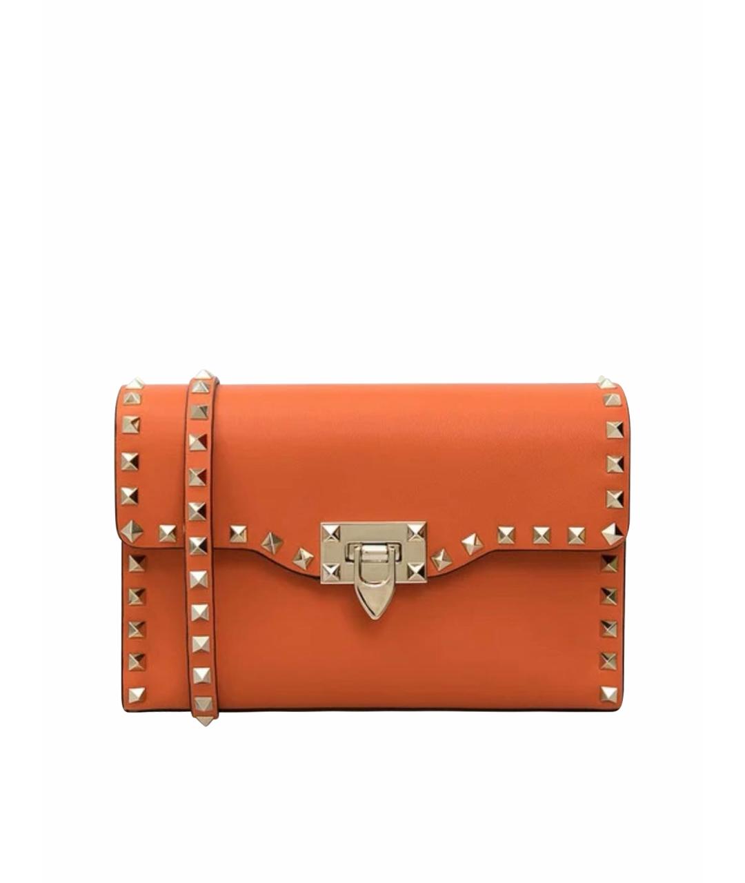 VALENTINO Оранжевая кожаная сумка через плечо, фото 1
