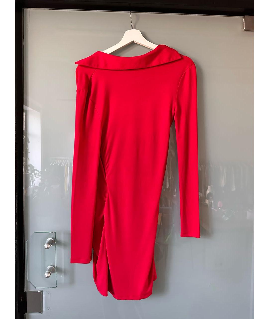 JACQUEMUS Красное вискозное коктейльное платье, фото 5
