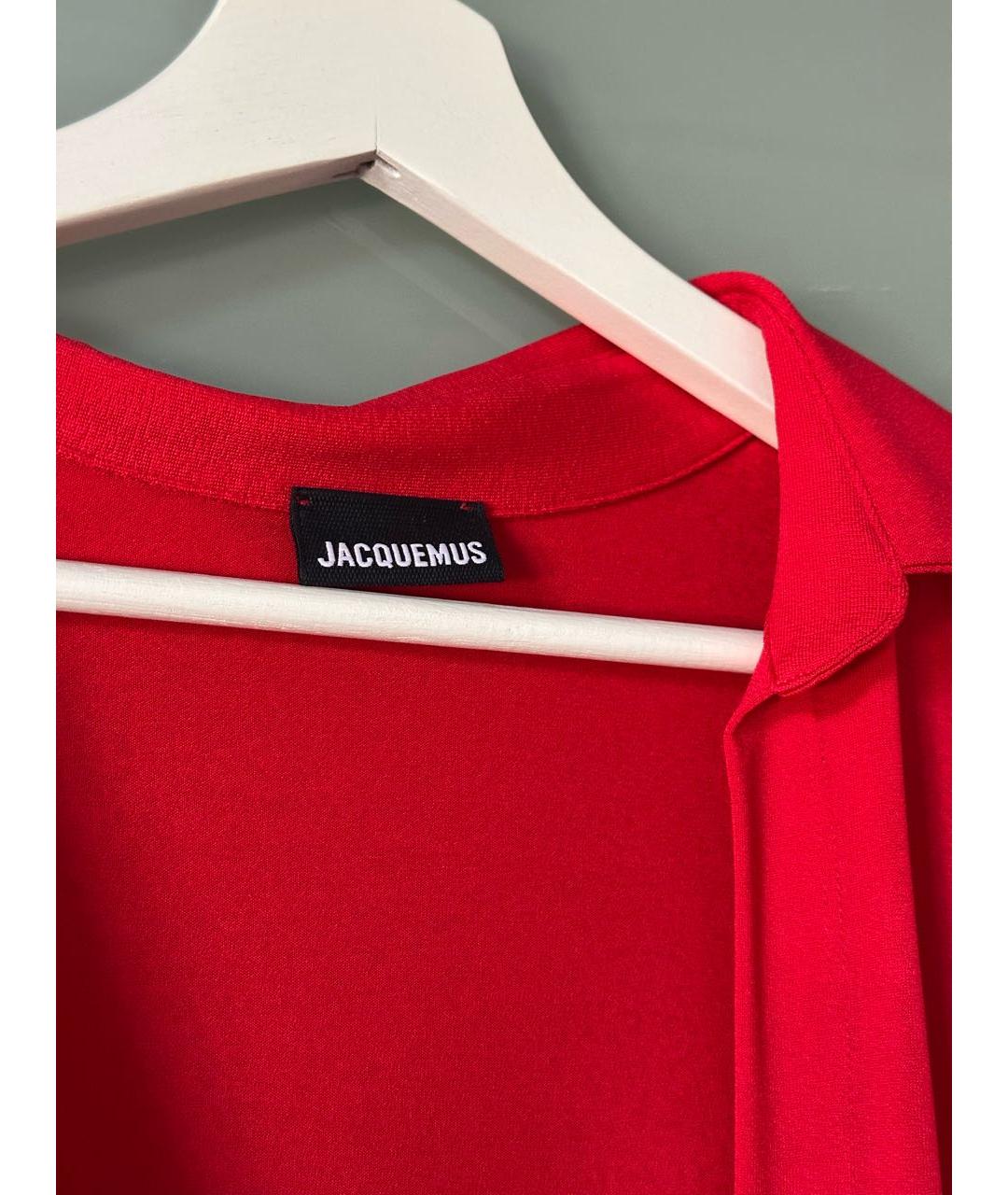 JACQUEMUS Красное вискозное коктейльное платье, фото 3