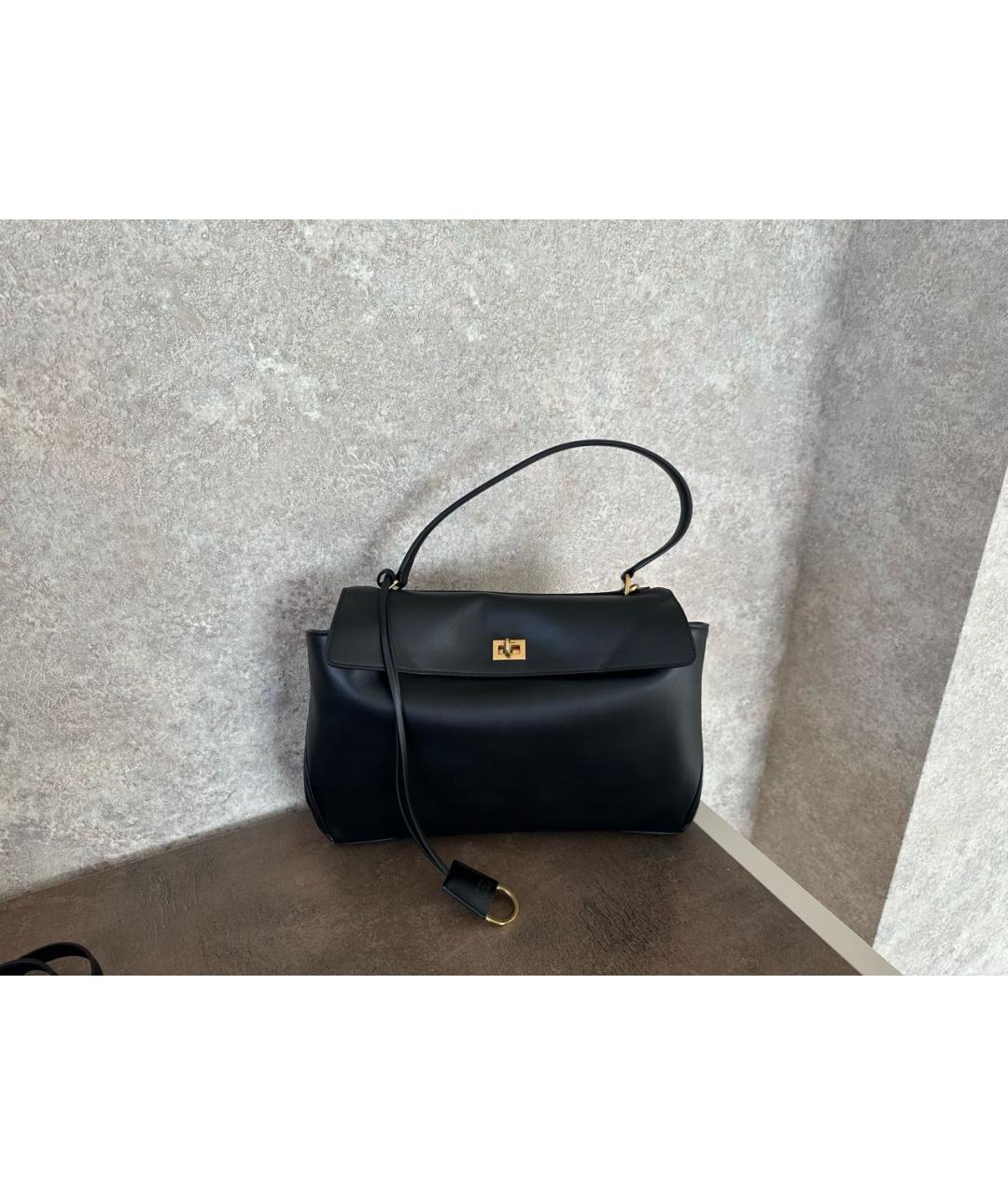 BALENCIAGA Черная кожаная сумка с короткими ручками, фото 5