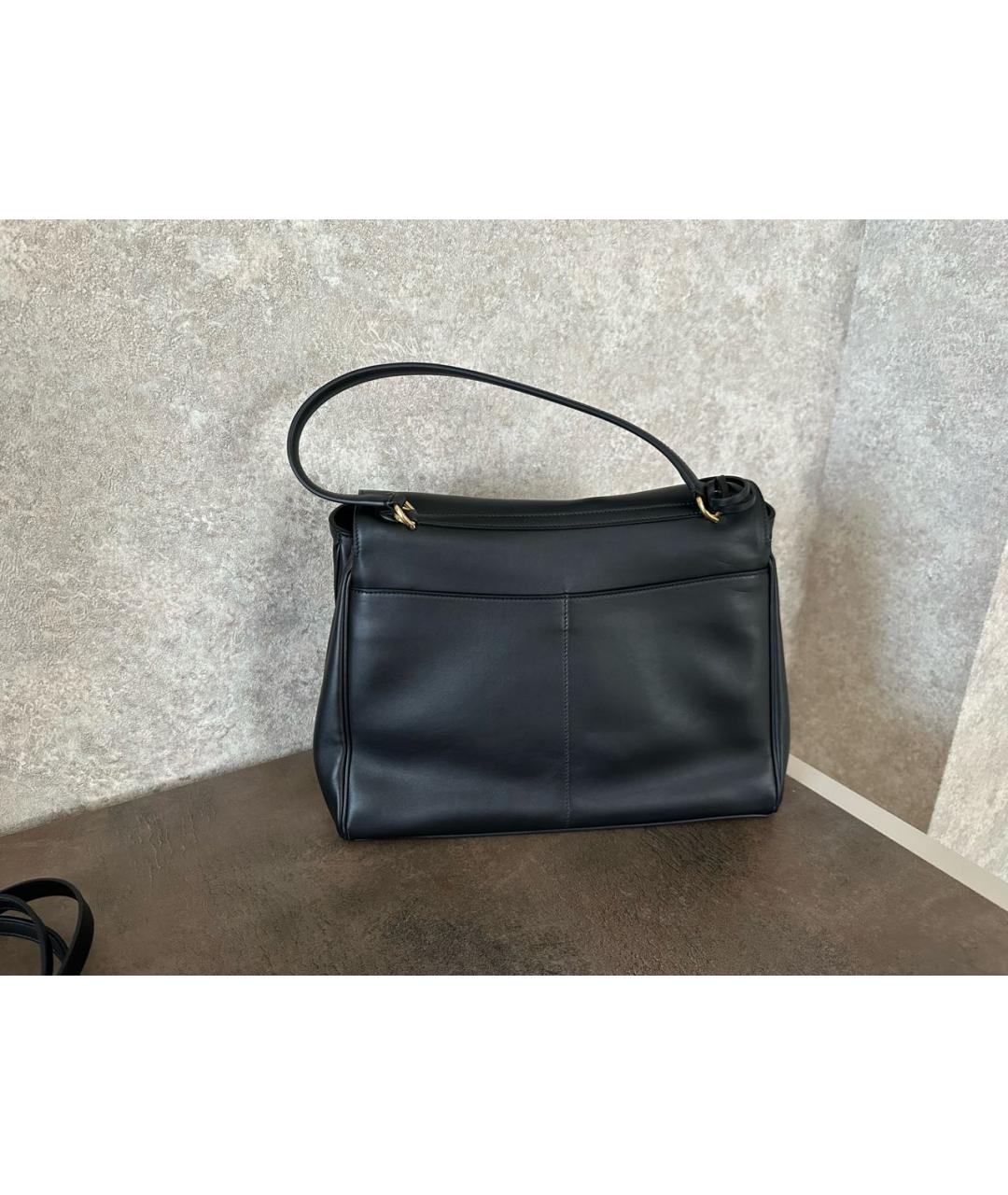 BALENCIAGA Черная кожаная сумка с короткими ручками, фото 6
