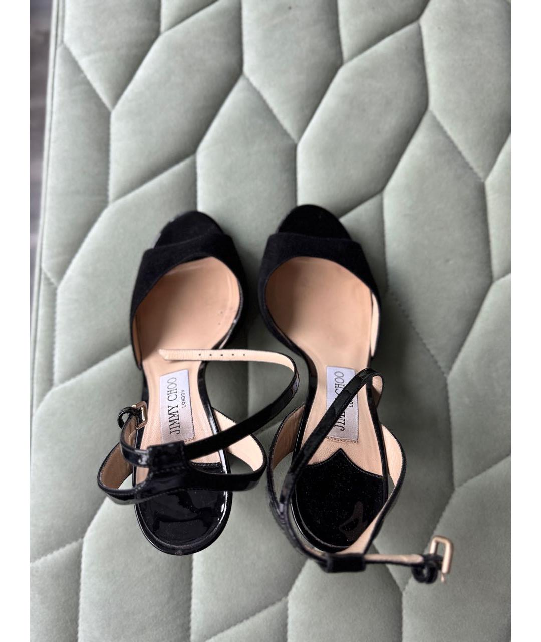 JIMMY CHOO Черные кожаные босоножки, фото 3