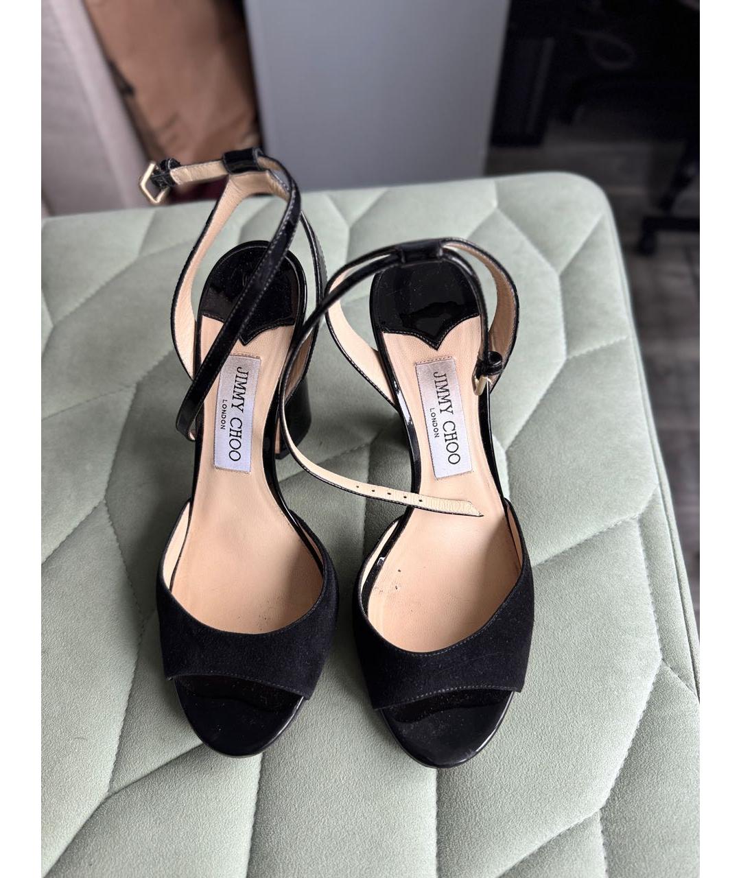 JIMMY CHOO Черные кожаные босоножки, фото 2