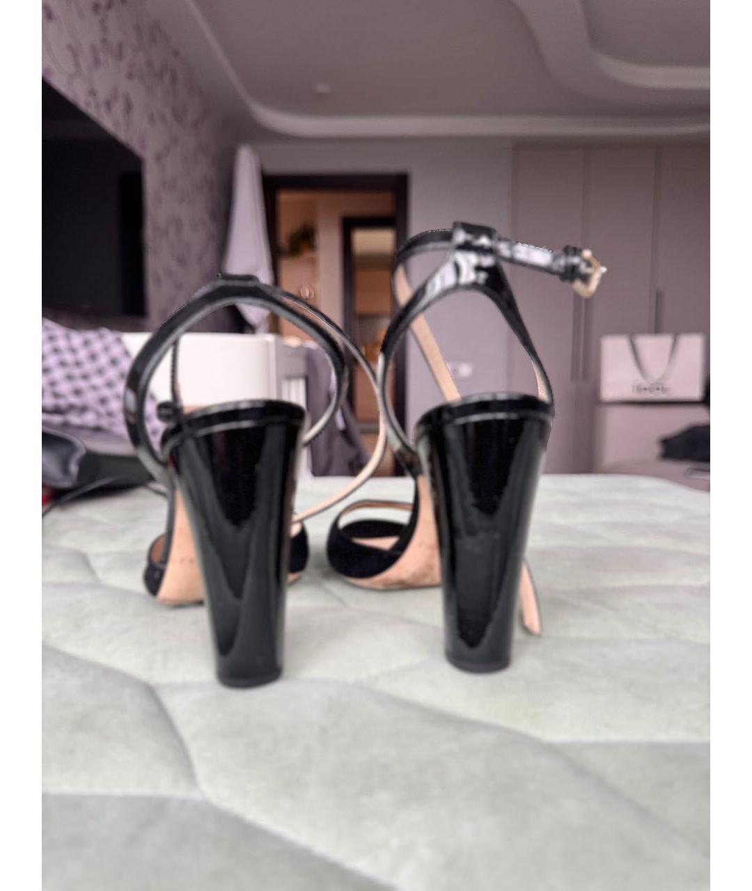 JIMMY CHOO Черные кожаные босоножки, фото 4
