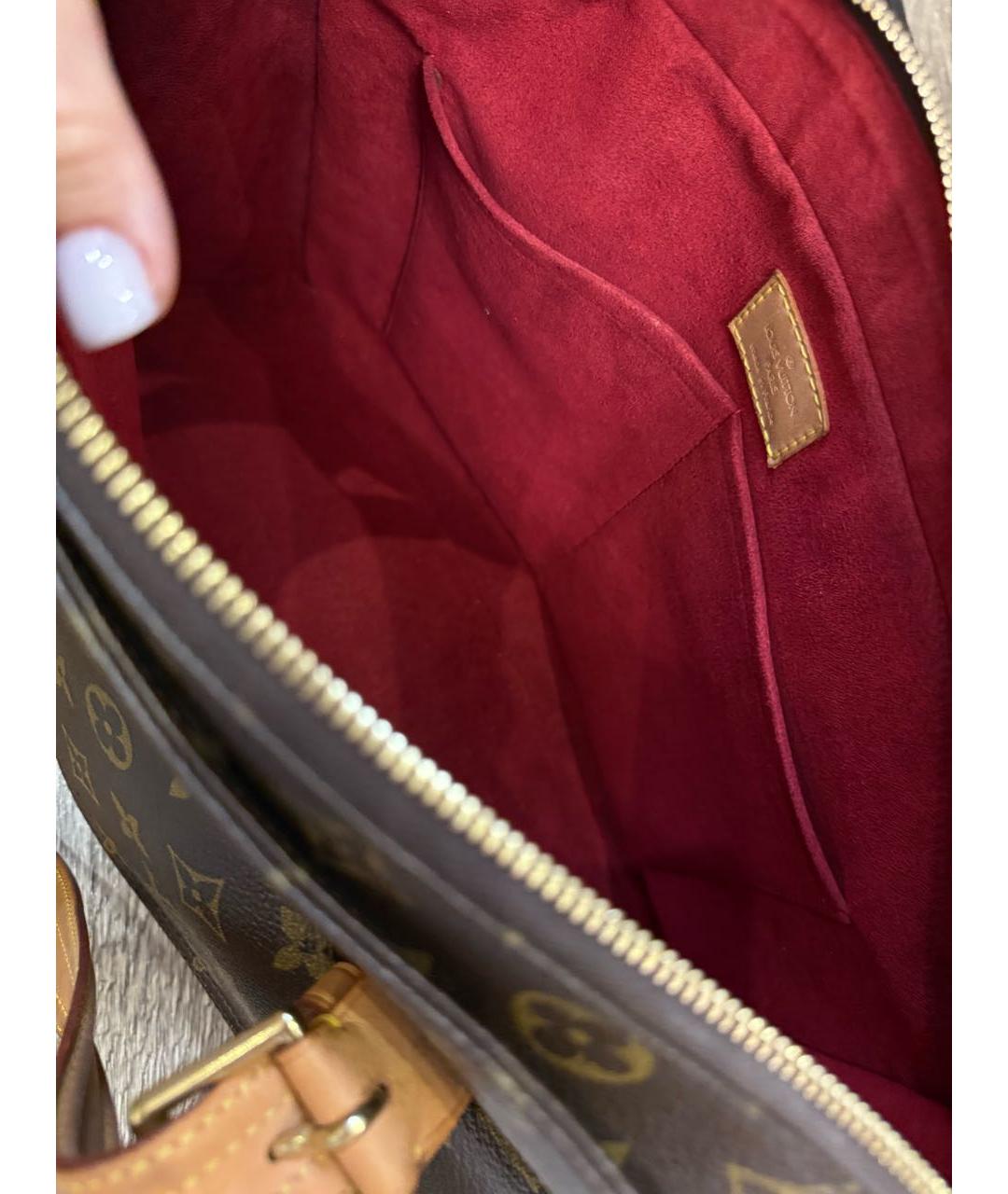 LOUIS VUITTON Коричневая кожаная сумка тоут, фото 4