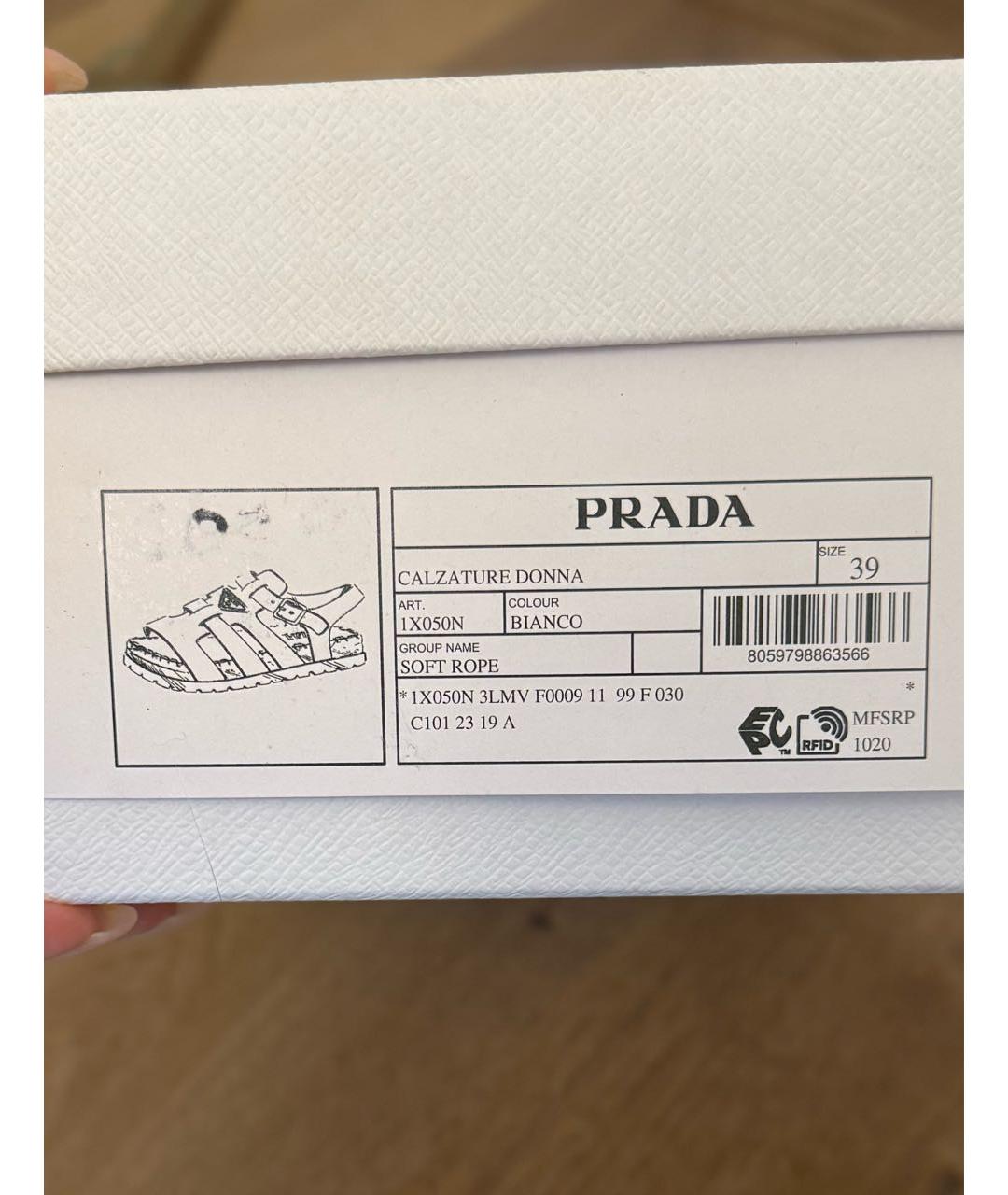 PRADA Белые резиновые сандалии, фото 7