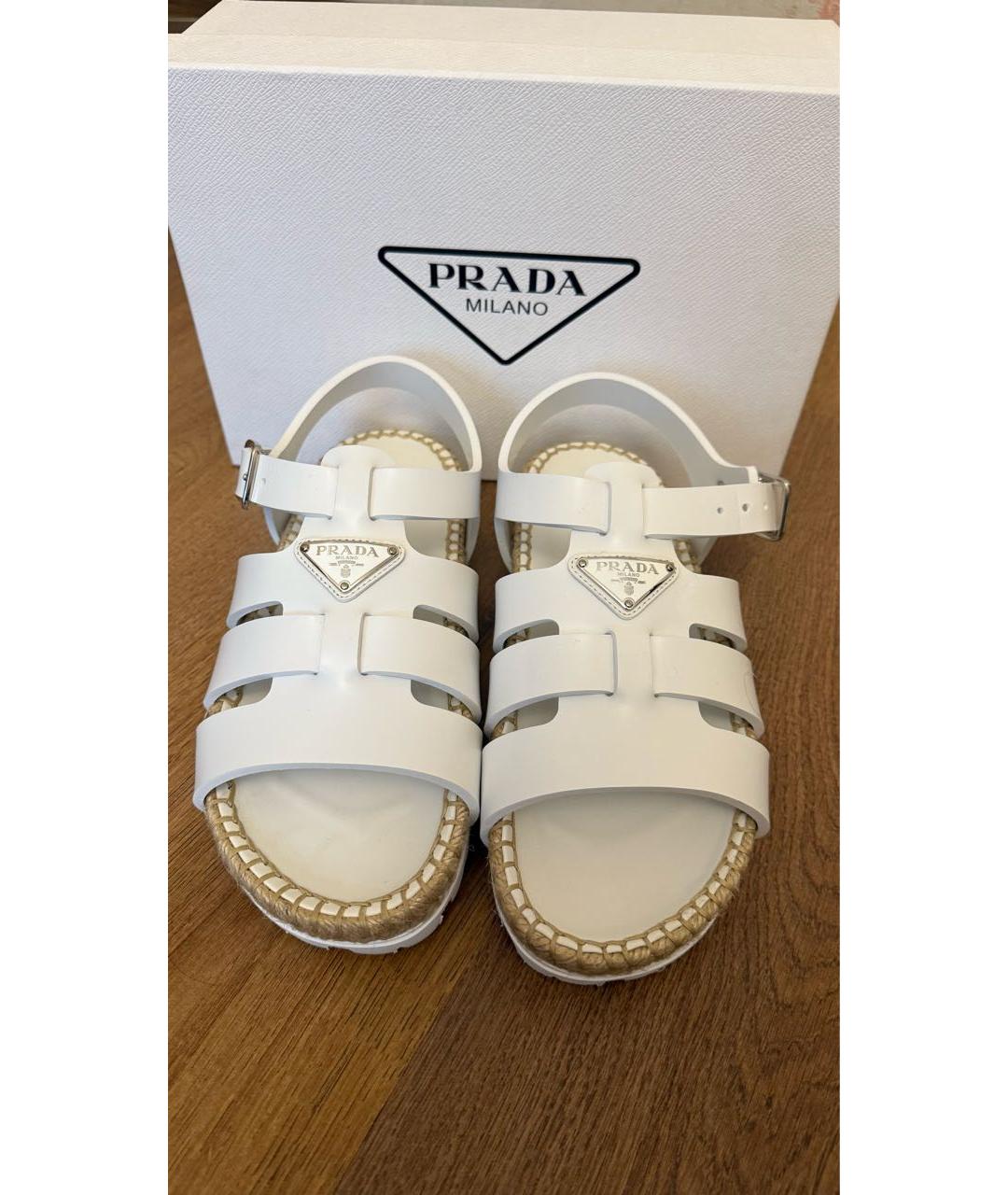 PRADA Белые резиновые сандалии, фото 3