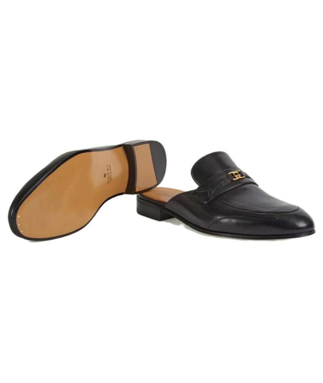 GUCCI Черные кожаные туфли, фото 6