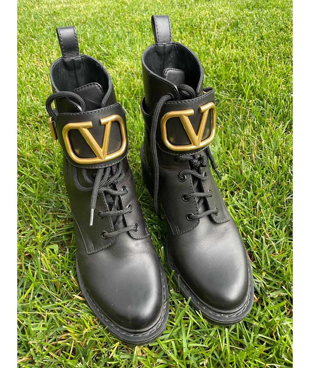 VALENTINO Черные кожаные ботильоны, фото 2