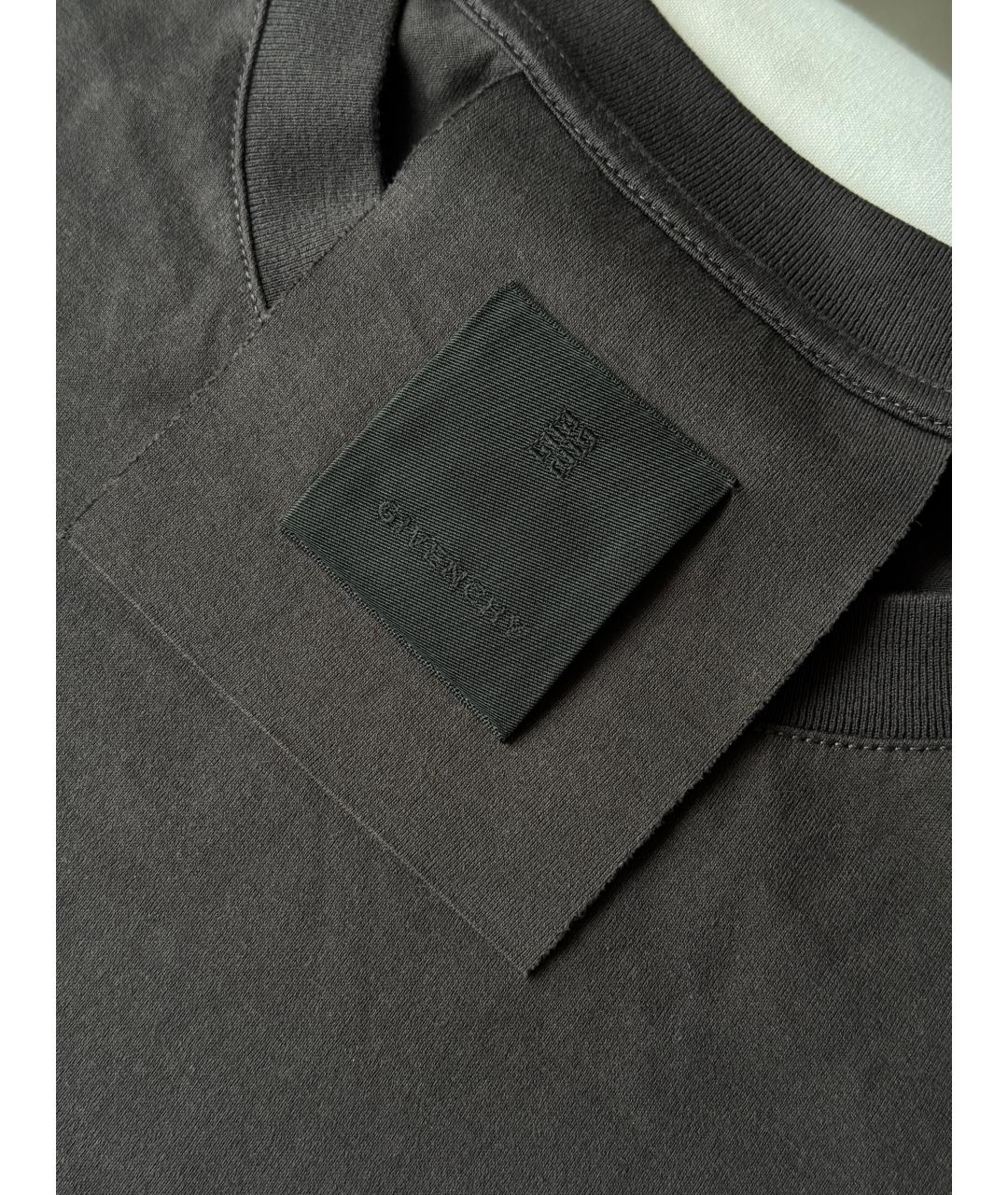 GIVENCHY Антрацитовая хлопковая футболка, фото 4