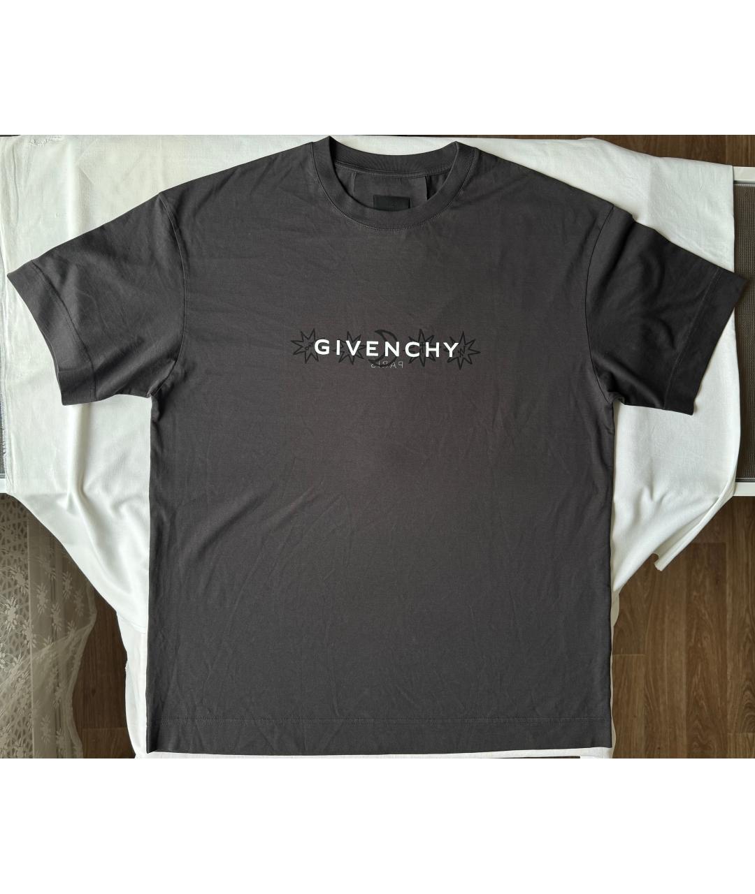 GIVENCHY Антрацитовая хлопковая футболка, фото 8