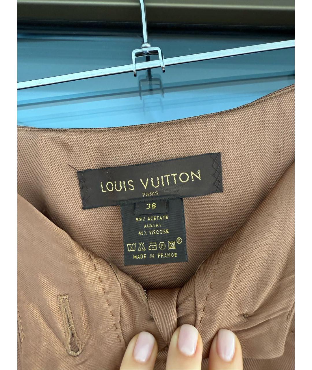 LOUIS VUITTON Коричневые ацетатные бриджи, фото 5