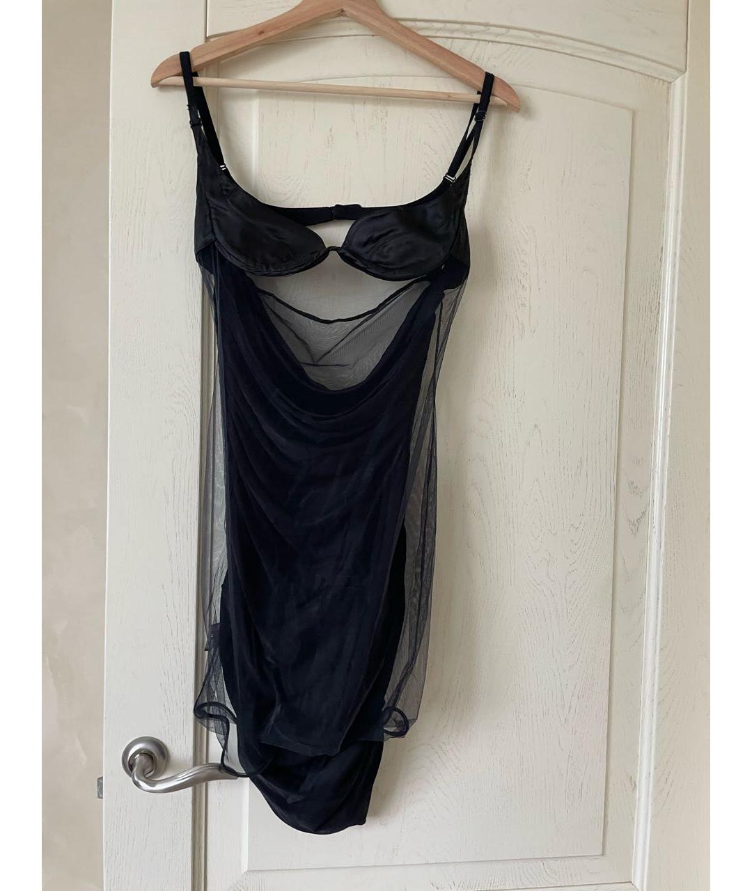 MUGLER Черное вискозное коктейльное платье, фото 7