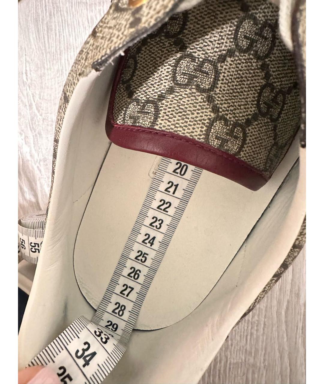 GUCCI Коричневые текстильные низкие кроссовки / кеды, фото 7
