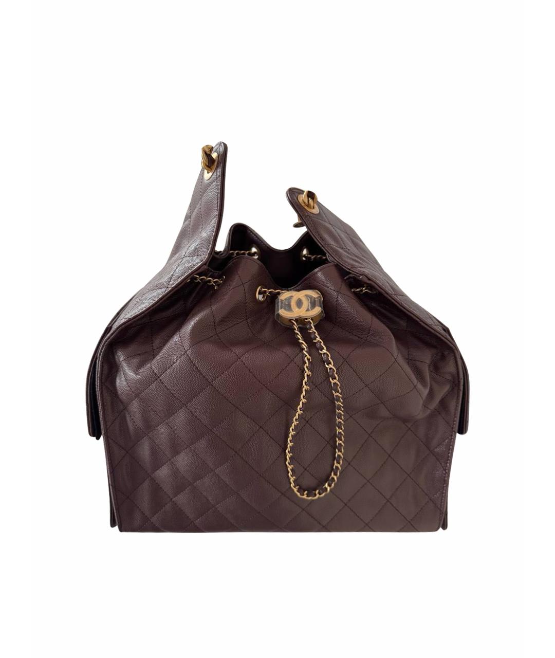 CHANEL Коричневая кожаная сумка тоут, фото 1