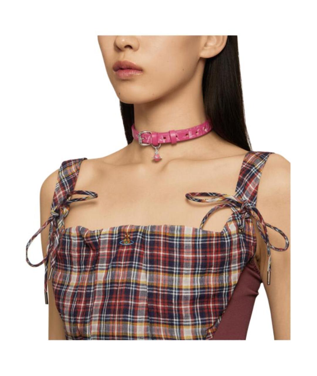 VIVIENNE WESTWOOD Розовый кожаный чокер, фото 2