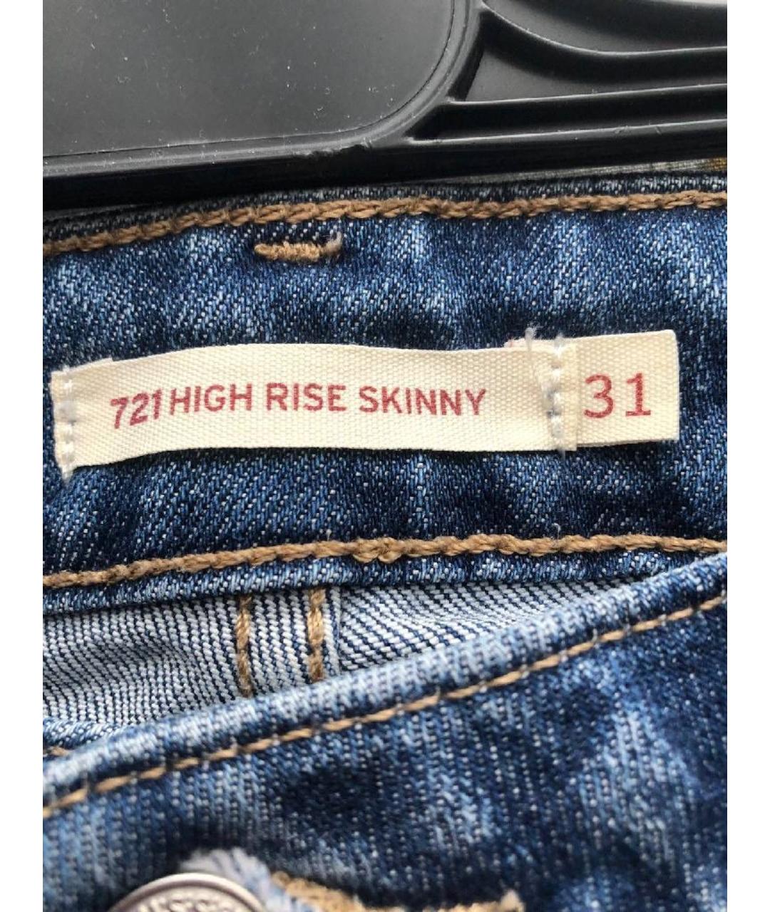 LEVI'S Синие хлопковые прямые джинсы, фото 2