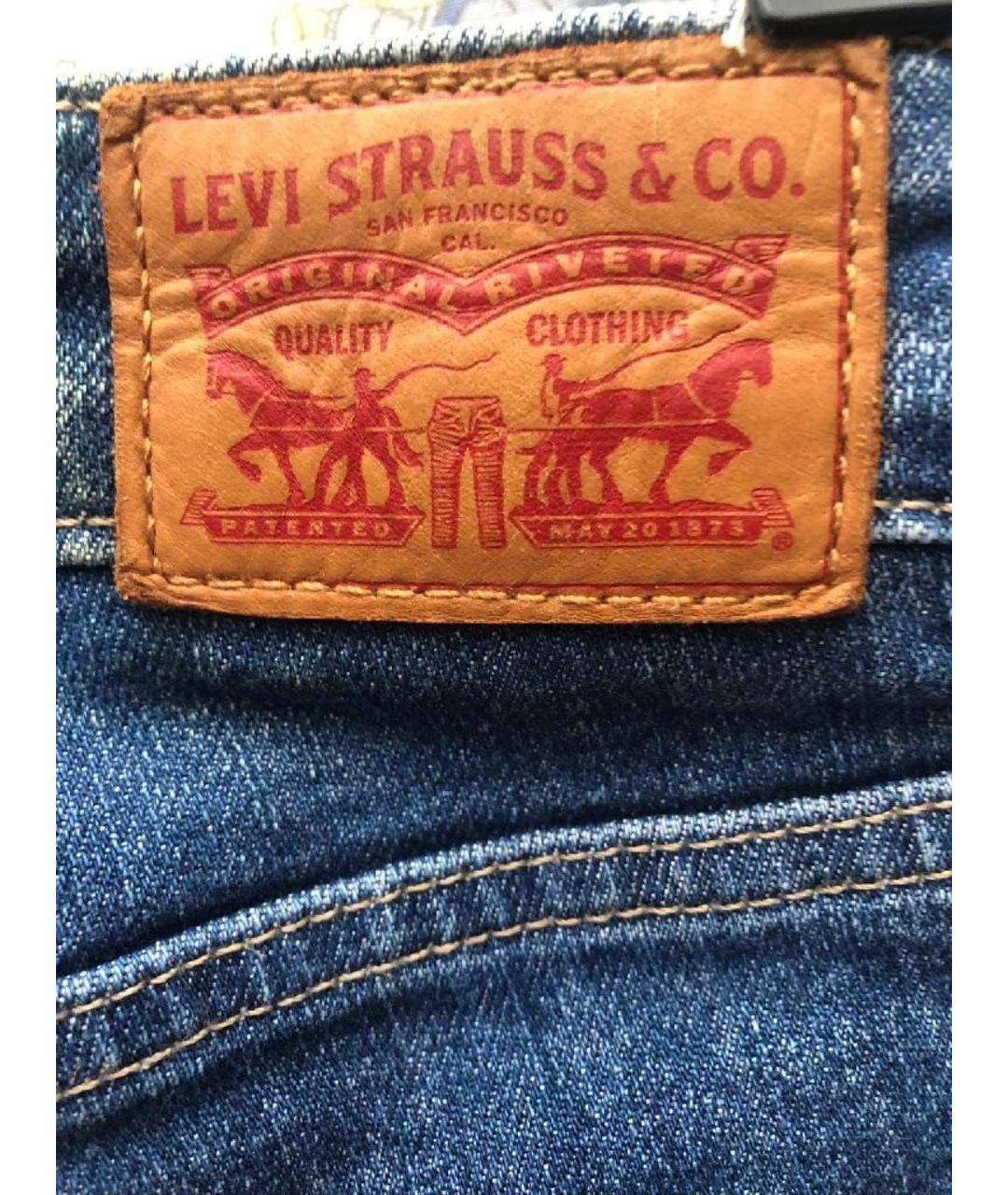 LEVI'S Синие хлопковые прямые джинсы, фото 5
