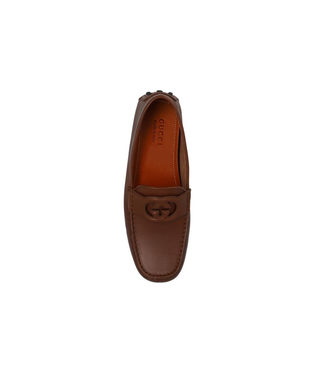 GUCCI Коричневые кожаные лоферы, фото 5