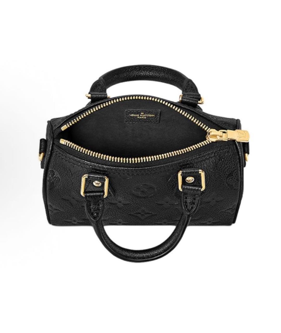 LOUIS VUITTON Черная кожаная сумка с короткими ручками, фото 4