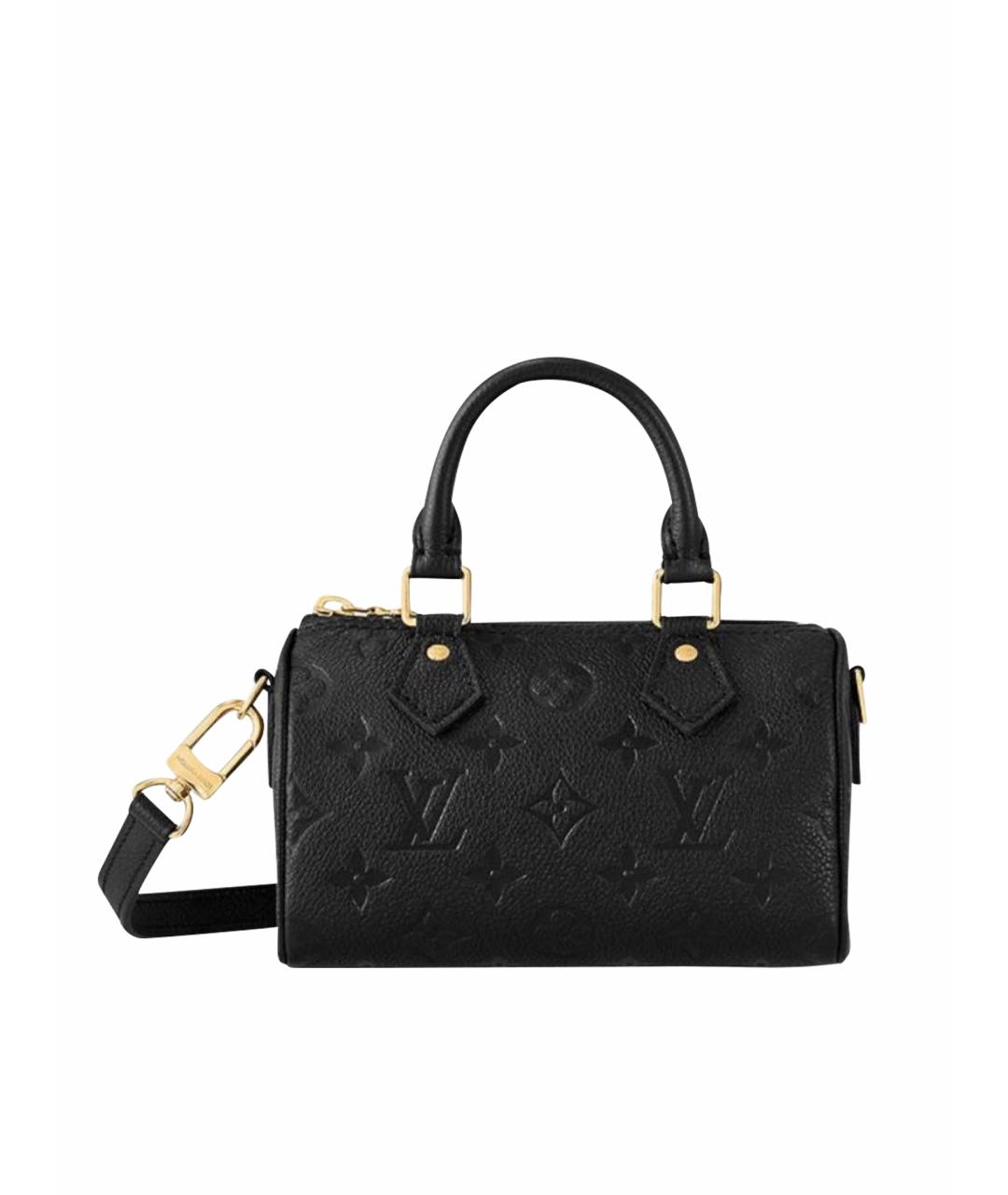 LOUIS VUITTON Черная кожаная сумка с короткими ручками, фото 1