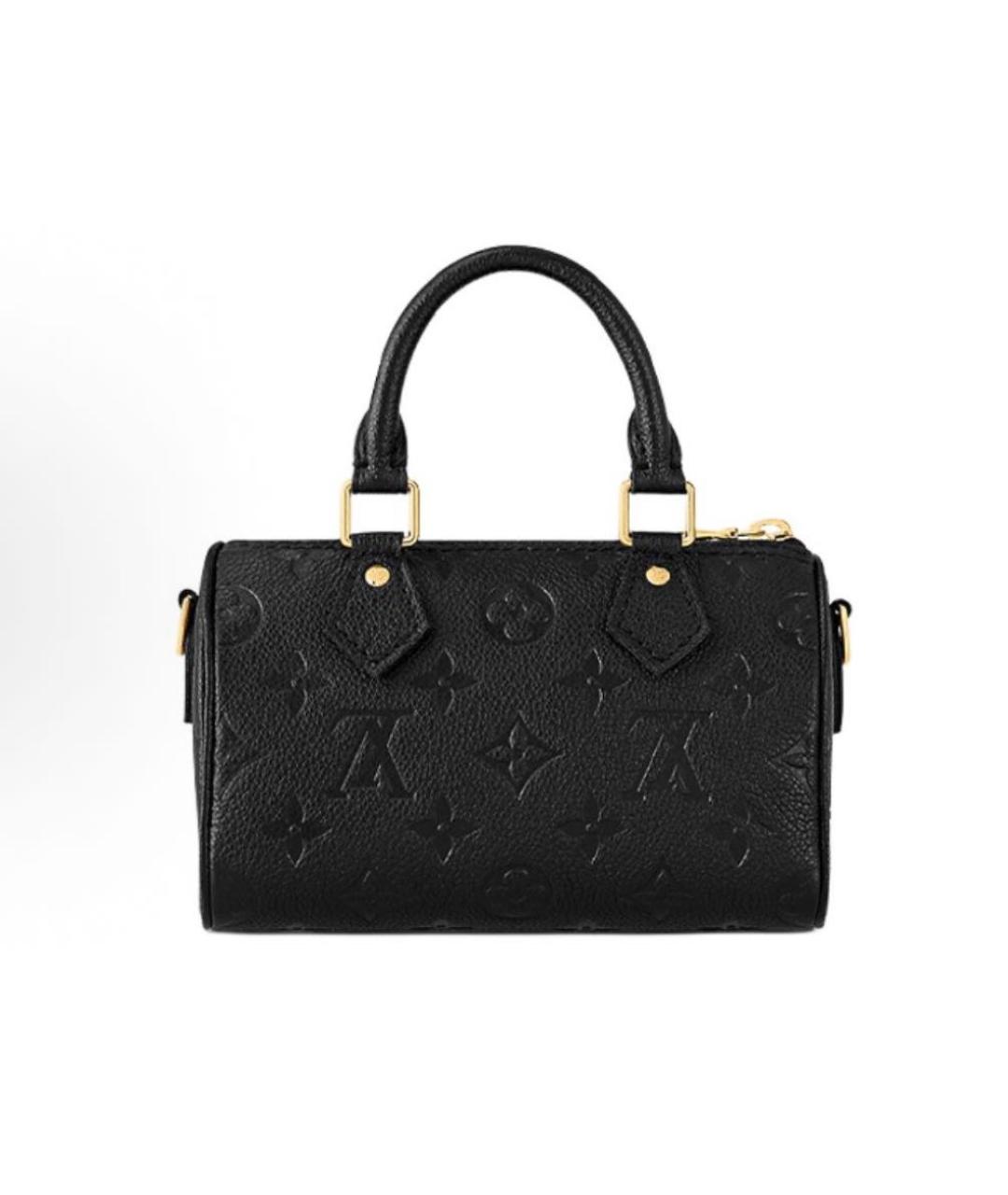 LOUIS VUITTON Черная кожаная сумка с короткими ручками, фото 3