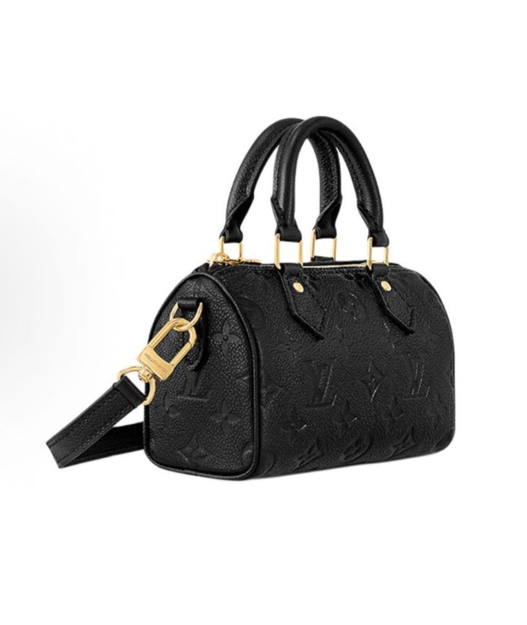LOUIS VUITTON Черная кожаная сумка с короткими ручками, фото 2