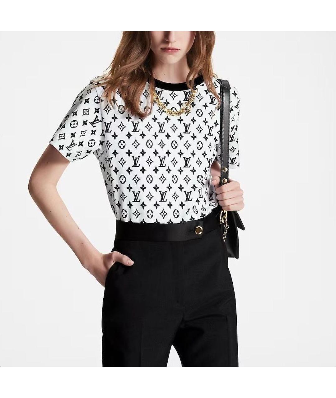 LOUIS VUITTON Белая хлопковая футболка, фото 4