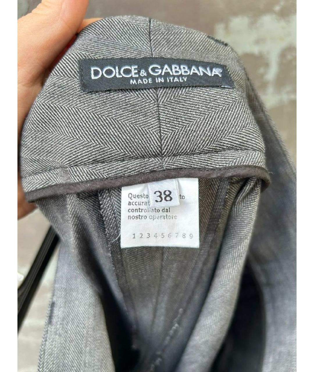 DOLCE&GABBANA Серые брюки широкие, фото 4