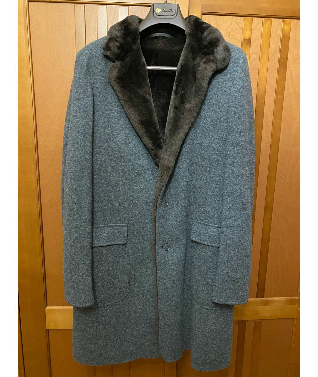 LORO PIANA Антрацитовое кашемировое пальто, фото 9