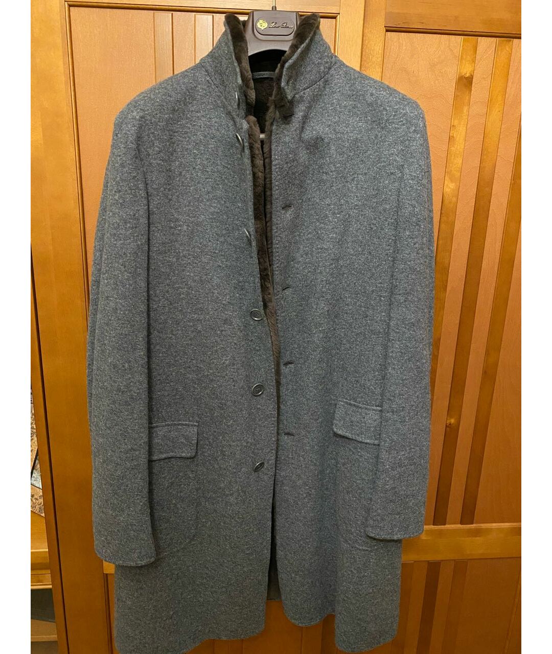LORO PIANA Антрацитовое кашемировое пальто, фото 6