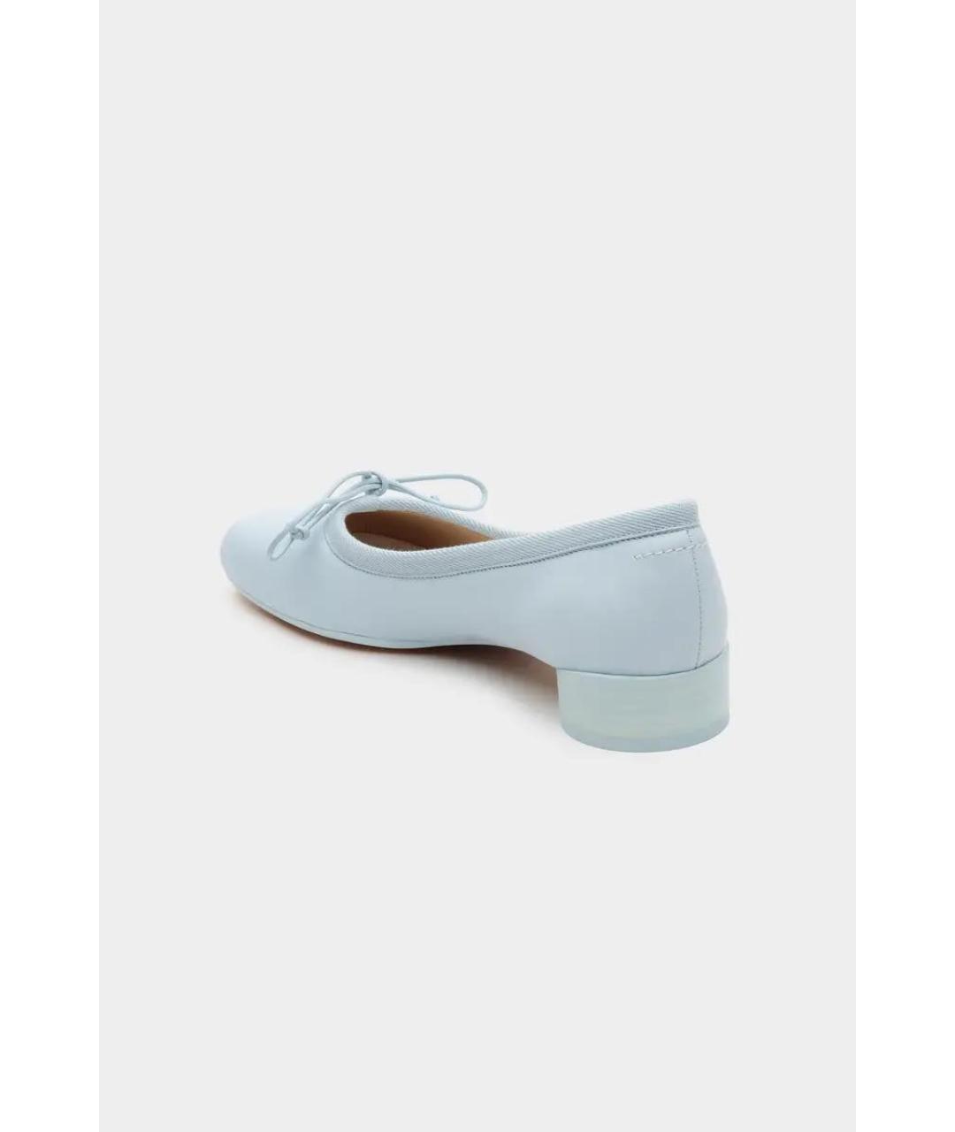 MM6 MAISON MARGIELA Голубые кожаные балетки, фото 4