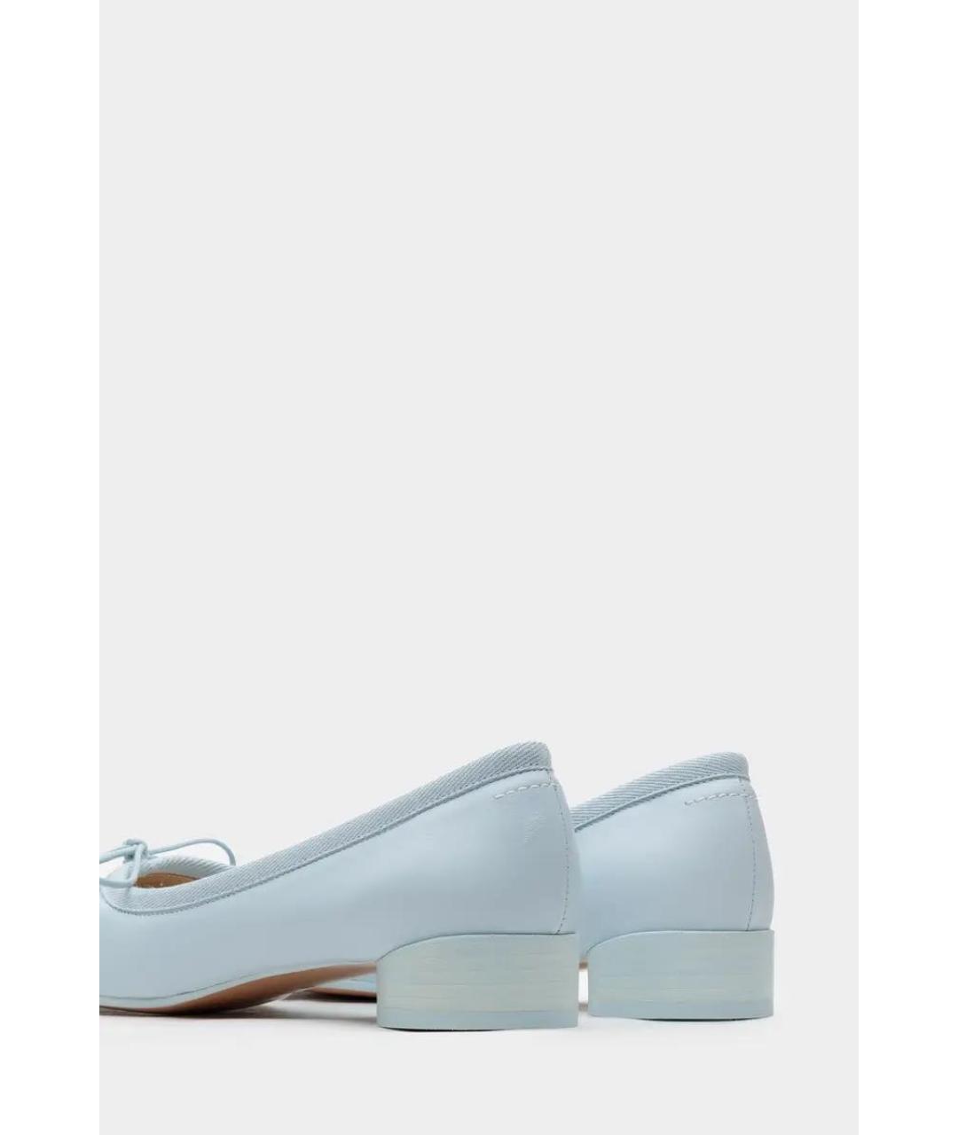 MM6 MAISON MARGIELA Голубые кожаные балетки, фото 5